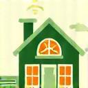 Icône de nettoyage résidentiel avec maison propre